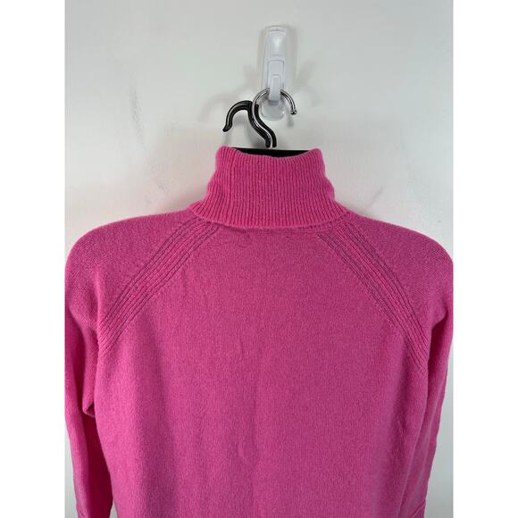 J.Crew Turtleneck Sweater Supersoft Yarn Side Slits Pink Size Medium Wool Alpaca - Picture 11 of 12